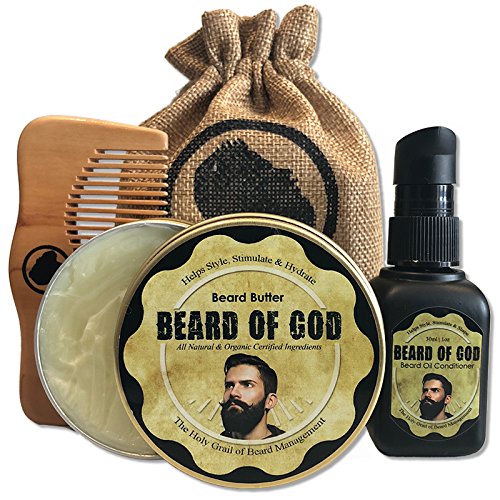 Buy Beard of God 1oz Oil + 2.5oz Butter Conditioner + Wood Comb Sack