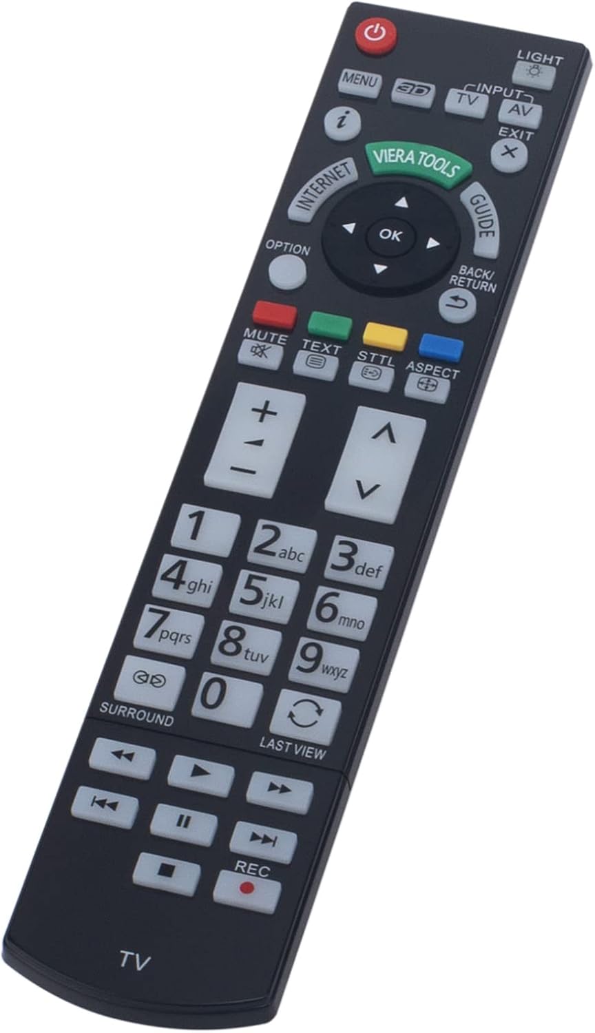 N2QAYB000715 Replacement Remote Fit for Panasonic Plasma TV TX-P50VT50E TX-L42DT50B TX-L42DT50Y TX-L42ET50E TX-L47DT50B TX-L47DT50Y TX-L47ET50E TX-L55DT50B TX-L55DT50Y TX-P42GT50Y TX-P42ST50B
