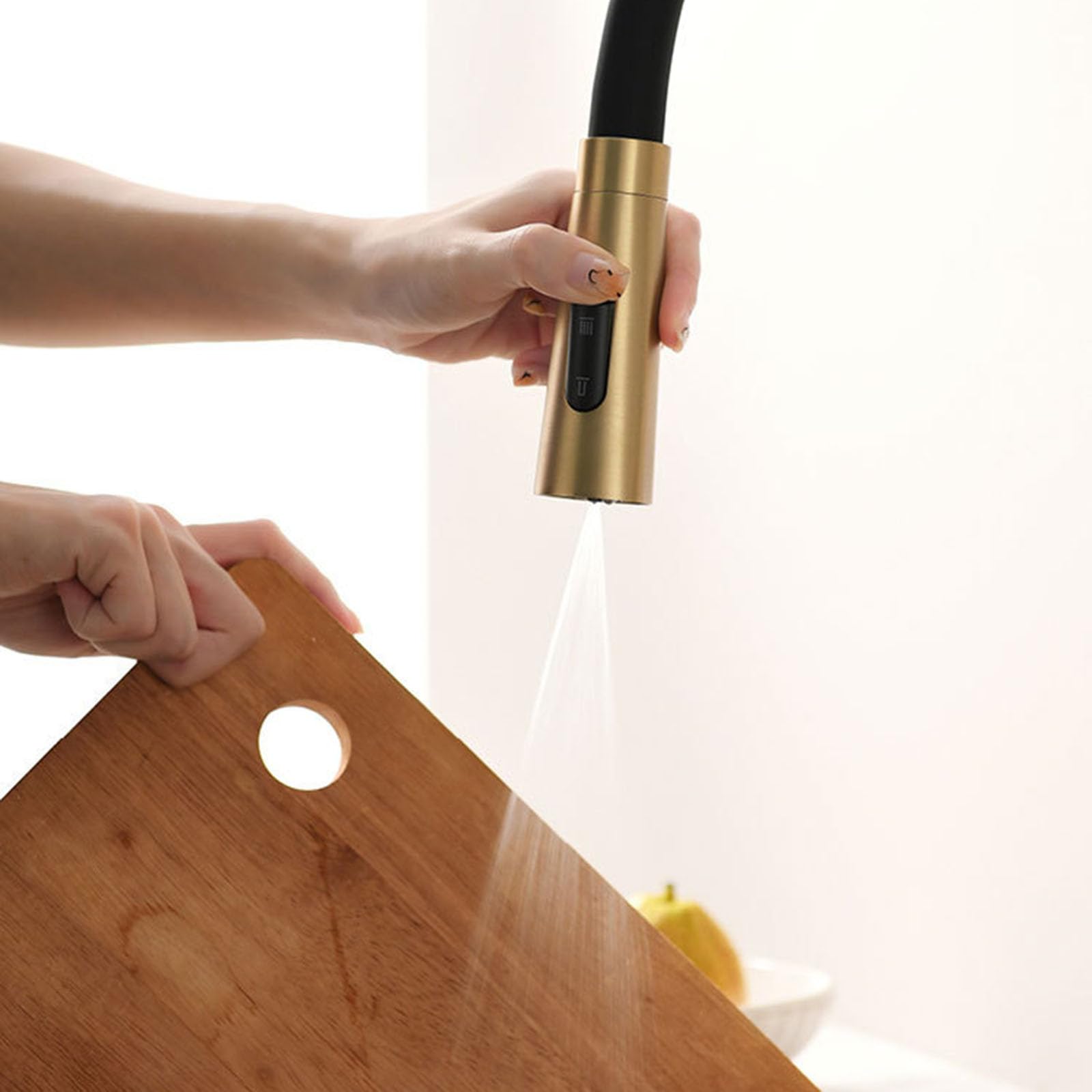 Grifo Fregadero Cocina Flexible Extensible Cuello de Cisne Grifos de Cocina Fregadero Extraible 3 Modos,oro Rosa Cepillado