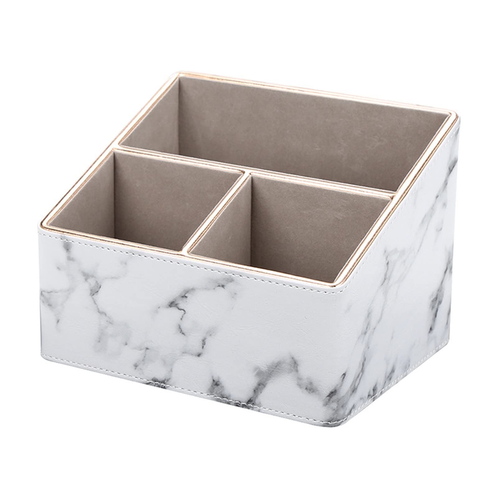 Organisateur De Télécommande Organisateur de télécommande de Bureau Multifonctionnel Organisateur en Cuir créatif (Color : White, Size : 18.3x14x13.5cm)