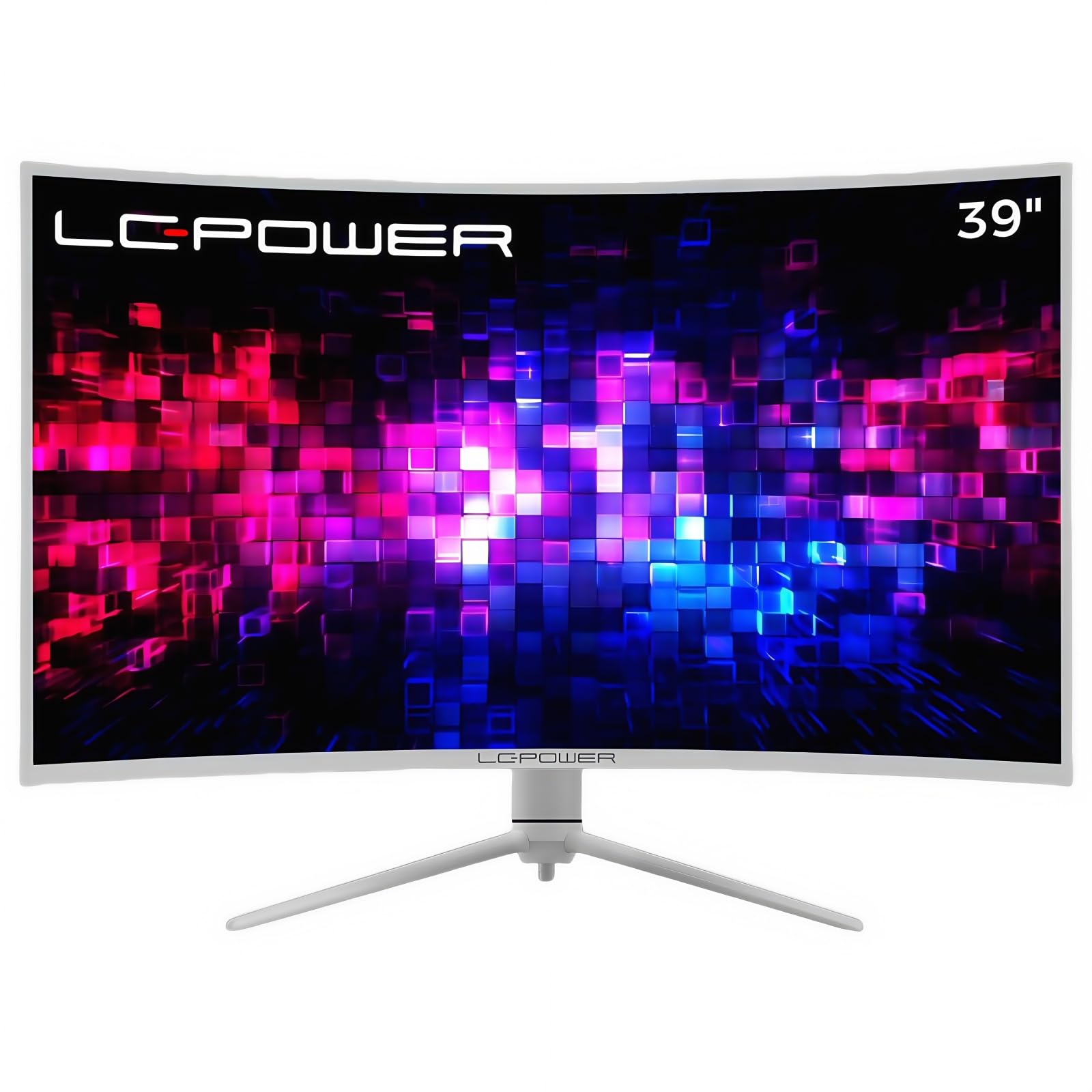 LC-Power Monitor Gaming sin Marcos de 38,5" QHD Curvo (3000R) (2560x1440, HDR 400, VA, 165Hz, 1ms, 350 CD/m, 2X DP 1.4/2x HDMI 2.0, AMD FreeSync) Soporte Ajustable en Altura - LC-M39 -QHD-165-C