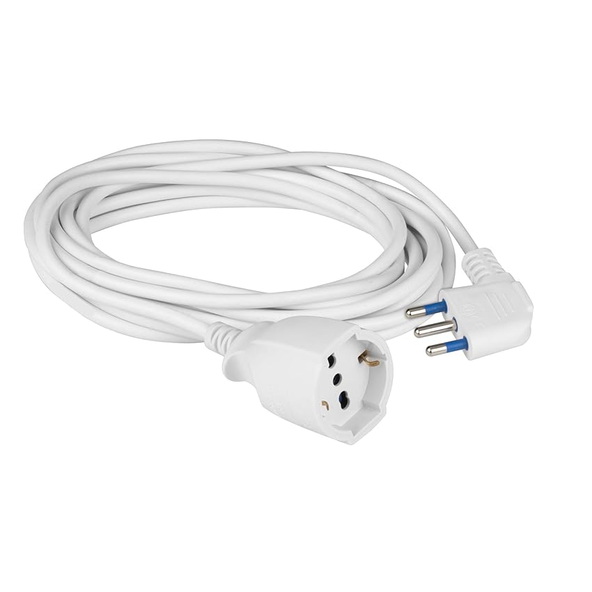 Immagine del prodotto POLY POOL | PP2622X Prolunga Elettrica 250v Con Cavo Elettrico Bianco Estensibile 3 Metri, Con Spina 16A Salvaspazio E Presa Schuko 10A/16A 2P+T Pluristandard (Italiana E Tedesca)