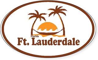 CafePress Fort Lauderdale Palm Trees Design. Sticker (Oval Oval Car Bumper Sticker