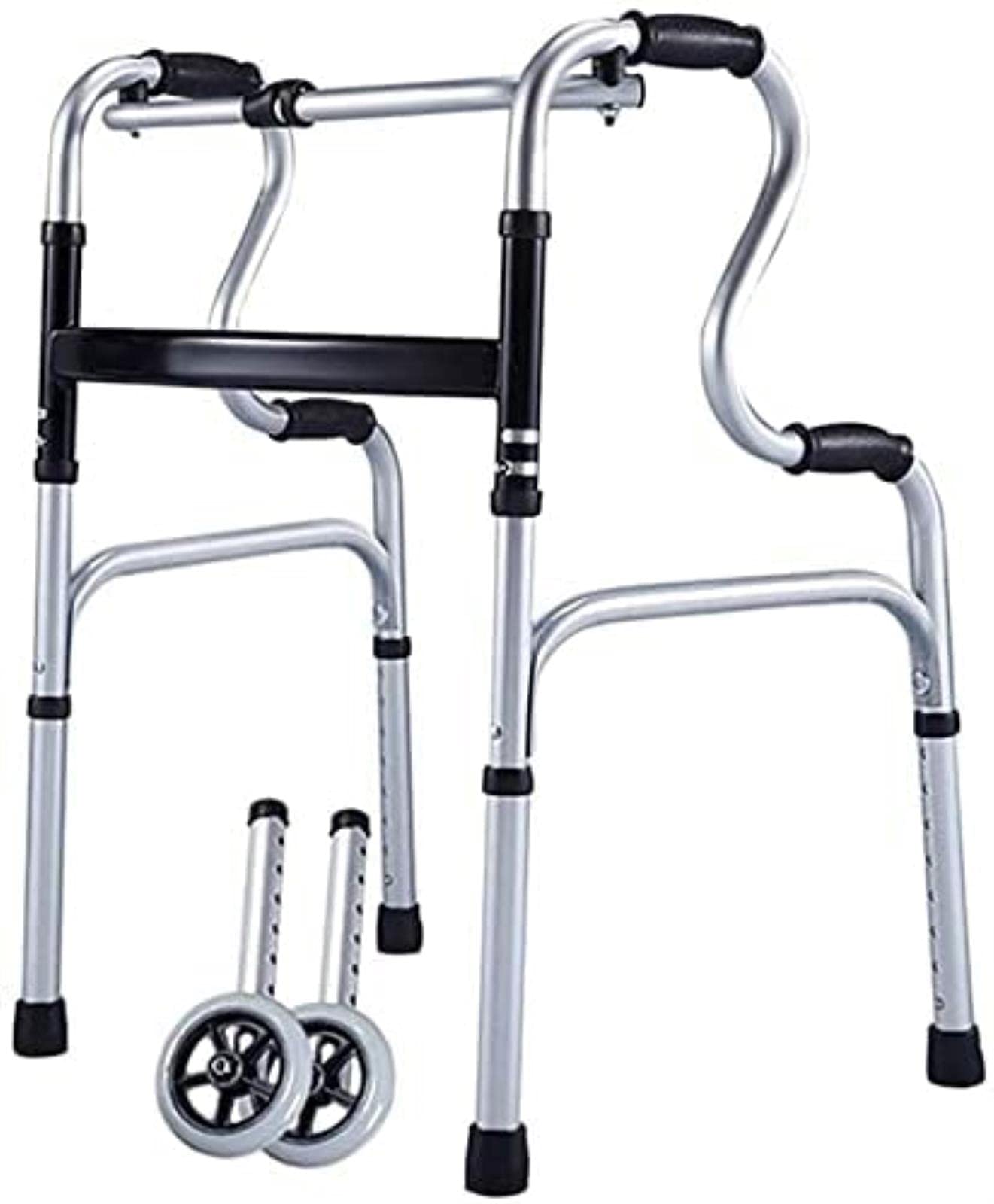 Rollator Walker Chodzik dla seniorów i dorosłych Ze stopu aluminium, składaną deską sedesową na kółkach i torbą do przechowywania