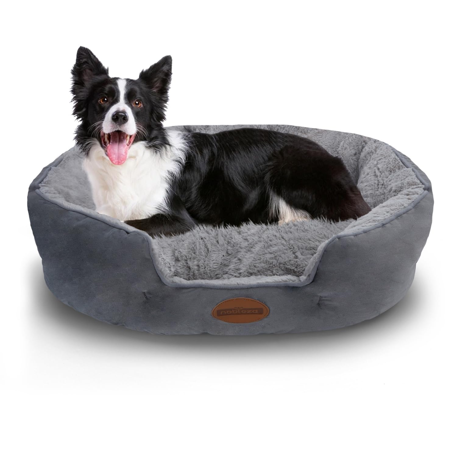 Nobleza Cama Perros Medianos, Cama para Perros Lavable a Máquina, Cama de Perro Suave con Fondo Antideslizante Cama para Mascotas con Cojín Reversible para Perros y Gatos,M, 63x53cm(1)