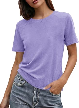 57% off: Cicy Bell Womens Summer Short Sleeve T-Shirts Trendy Casual Crew Neck Tops Loose Fit Basic …
