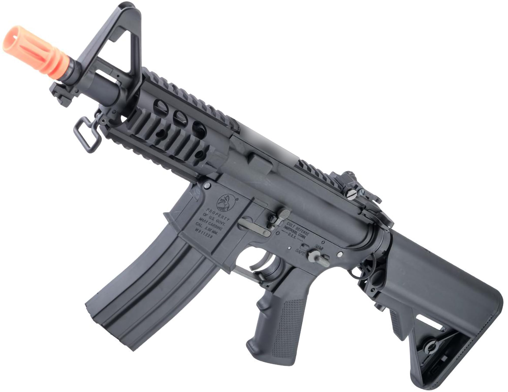 Evike Airsoft - Cybergun Licensed Colt Sportsline M4 AEG Airsoft Rifle w/ G3 Micro-Switch Gearbox (Model: Ranger/Black)