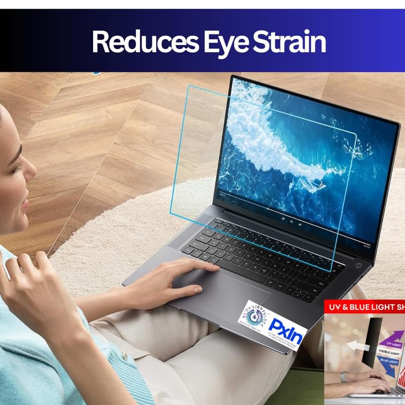 Image of Pxin 14 inch (16:9) Laptop Anti Blue Screen guard | Anti - Glare | No Dry Eyes | Adv. Eye Protection | UV Resistant | Eurofins certified