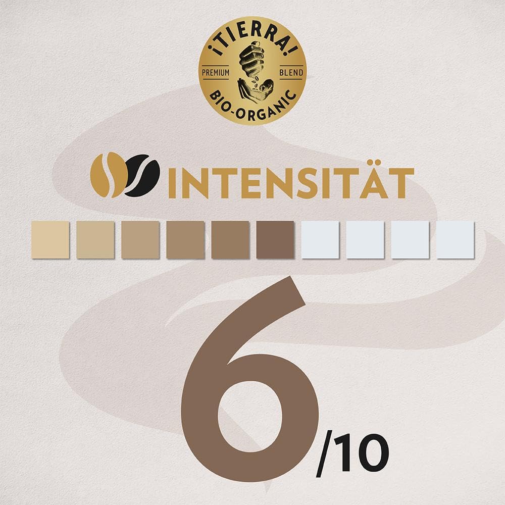 Lavazza, Tierra For Planet, 100 % Bio-Arabica Kaffeebohnen, Ideal für Espressomaschinen, Milder Geschmack, Intensität 6/10, Fruchtige & Blumige Aromen, Leichte Röstung, 1 kg Packung