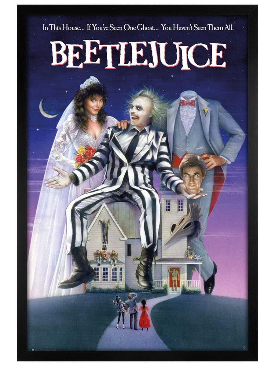 Beetlejuice One Sheet Maxi Poster - Black Wooden Framed