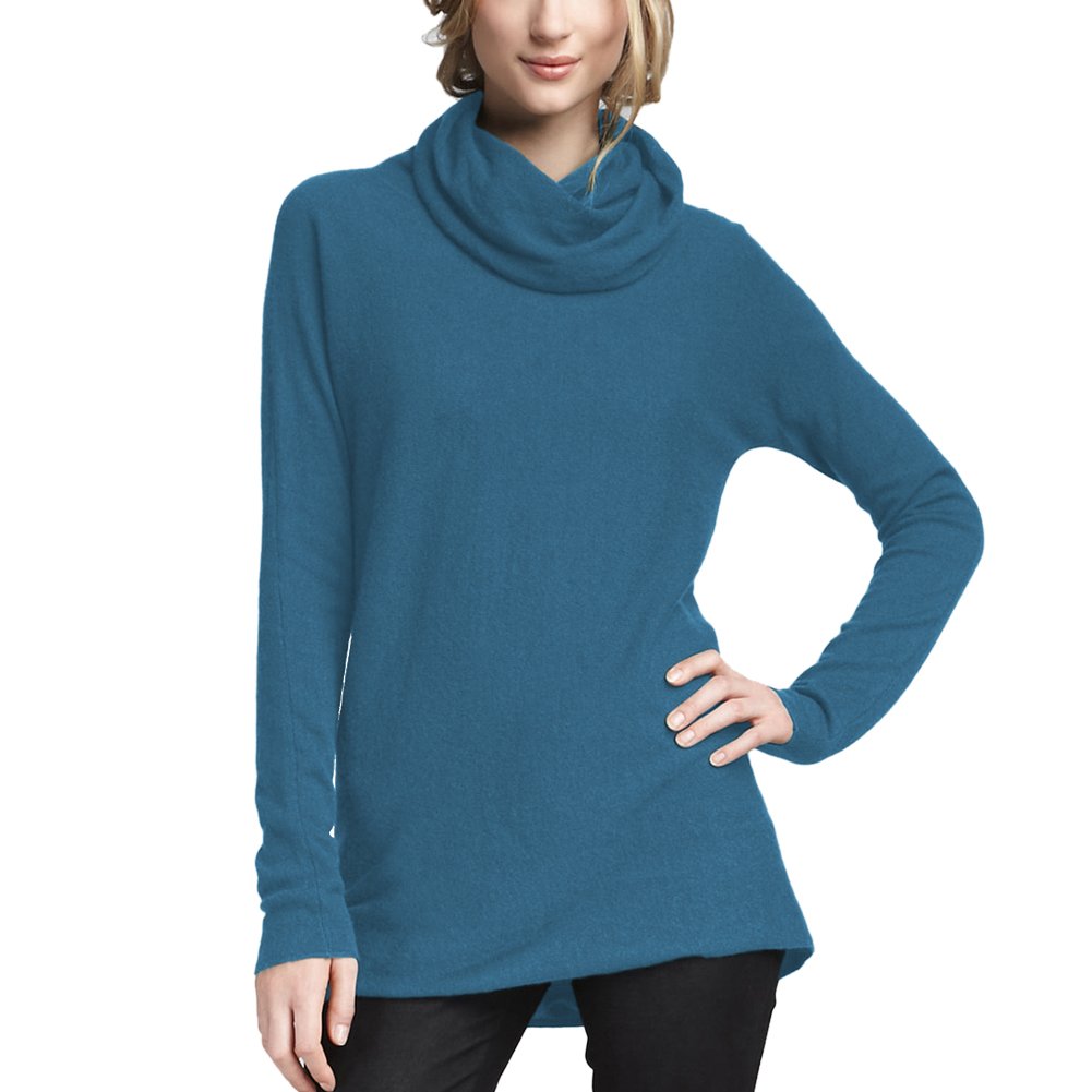 Parisbonbon Womens 100 Cashmere Cowl Neck Sweater