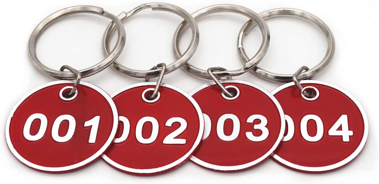 Aluminum Alloy Metal Key Tag Set, Number ID Tags Key Chain, Numbered Key Rings