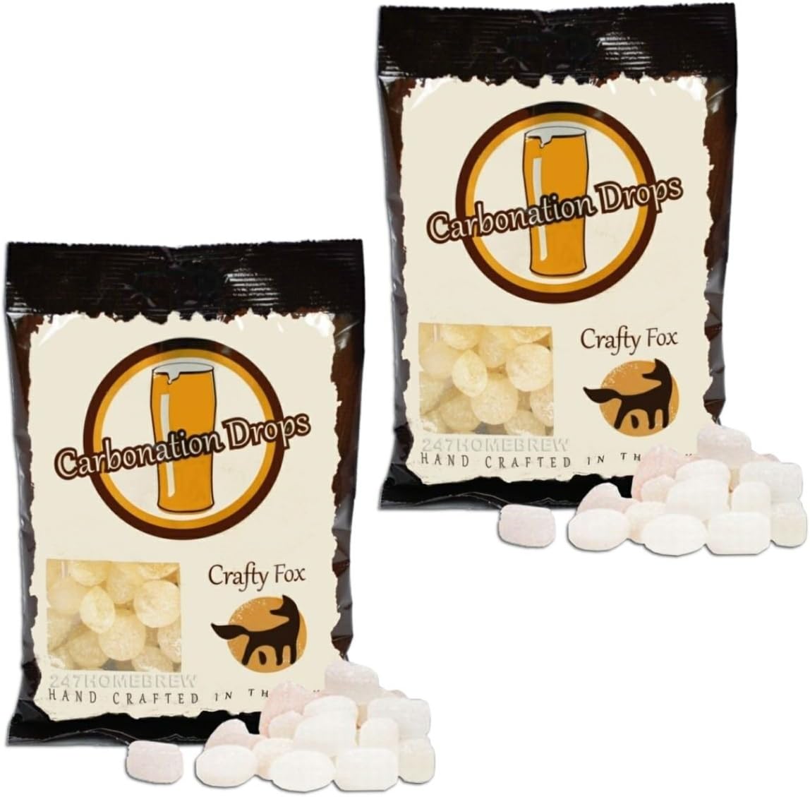 2X Crafty Fox Carbonation Drops 80 160g Sugar Tablets for Priming Beer & Cider