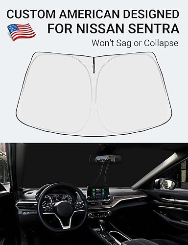 Vista 102 de Proadsy Parasol para parabrisas para BMW X1 F48 2016-2022 de 4 capas plegable, protector de parasol frontal que bloquea los rayos UV y mantiene