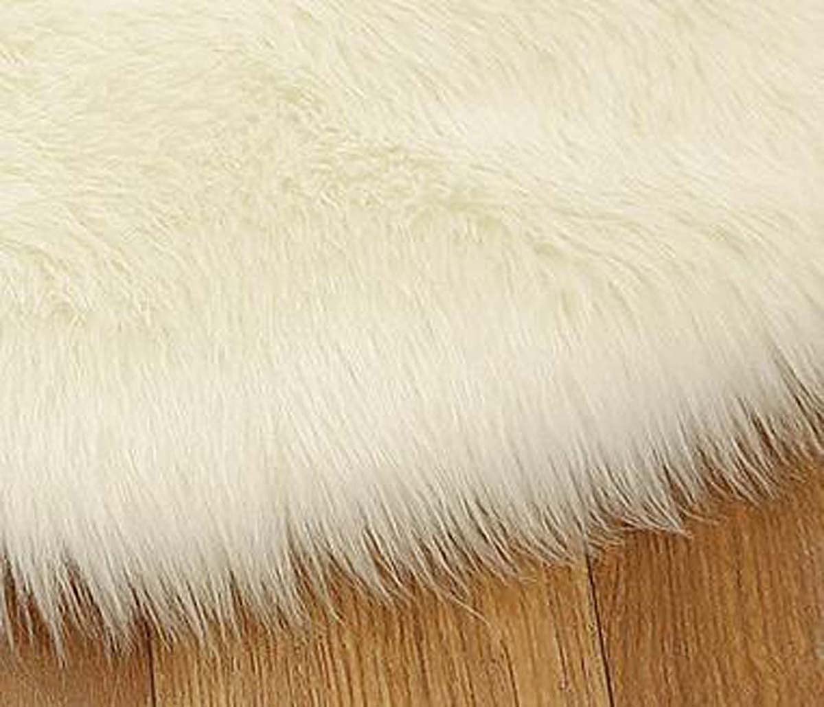 Dhao Moderne Rond Tapis Peau de Mouton synthétique Fluffy Long Hair Antidérapant Tapis Carpette Moelleuse pour Chambre à Coucher Salon Crèche (Rose,130x130cm)