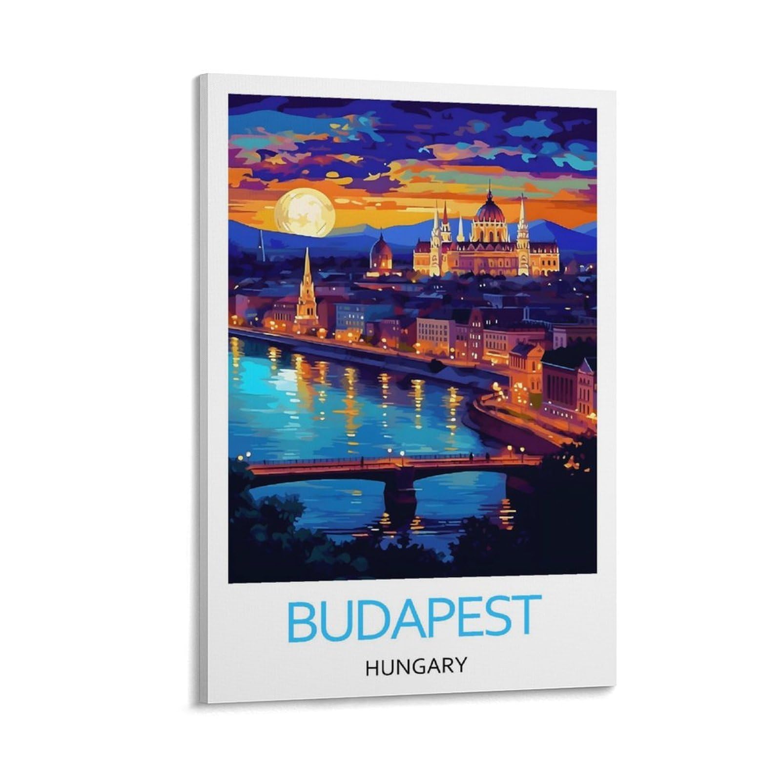 Yjneng Framed Canvas Art Picture Budapest Hungary Wall Decor Art Painting Posters Modern Family Decorative Poster 08X12inch(20X30cm)