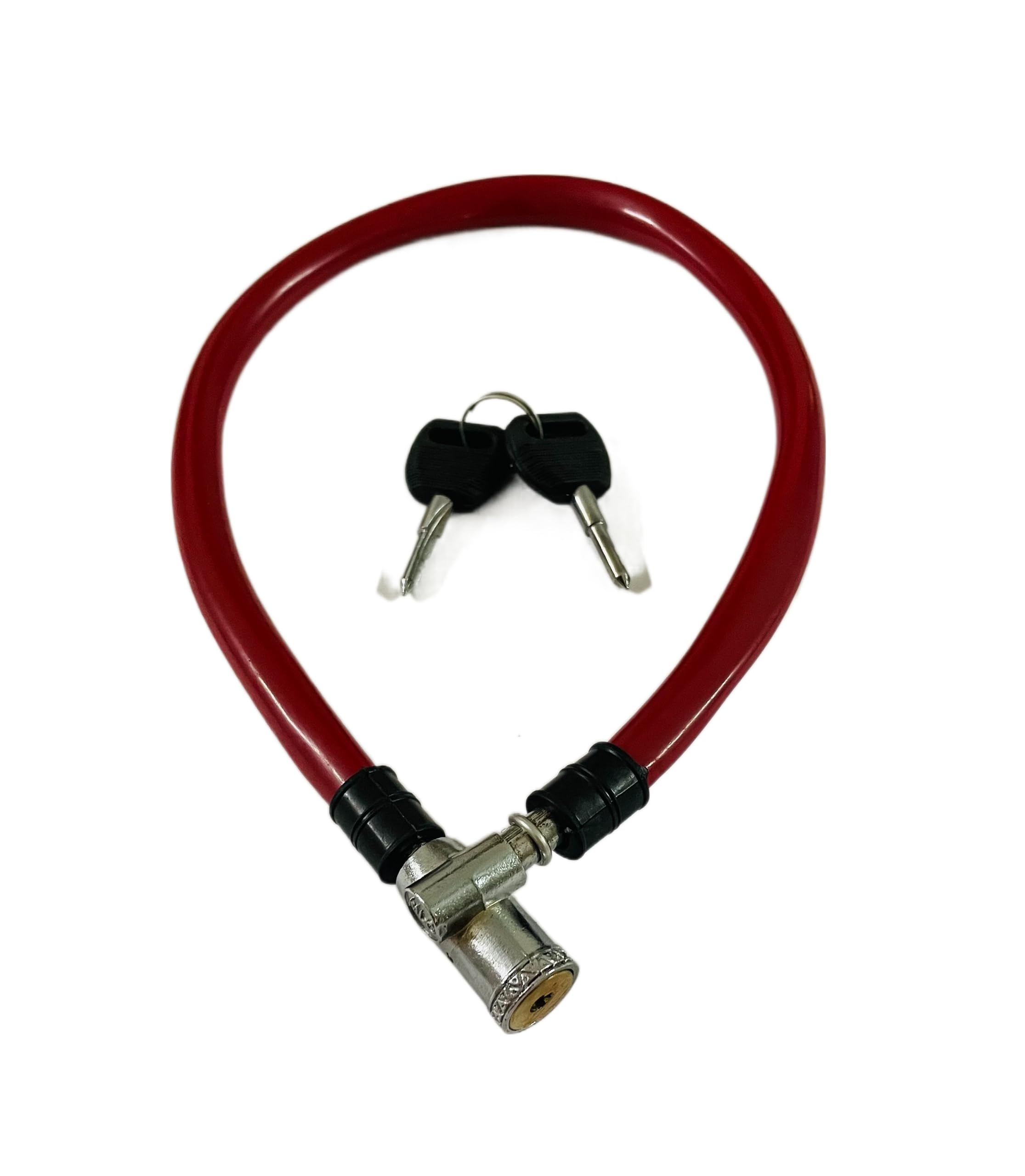 Shrenik B.V.S Multi Purpose Safety Cable Key Lock For Bicycles Helmet Luggage (Red)