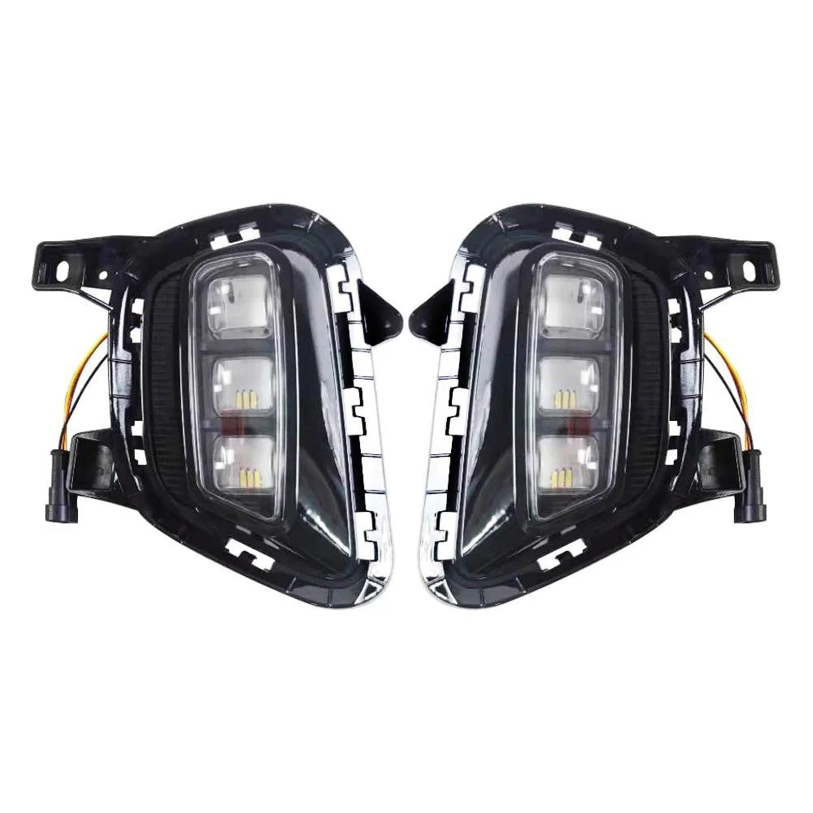 Intermitentes Automóviles 2 uds iluminación automática para Kia para Sonet 2020 2021 luz circulación diurna luz antiniebla LED DRL con señal giro amarilla(Shape A)