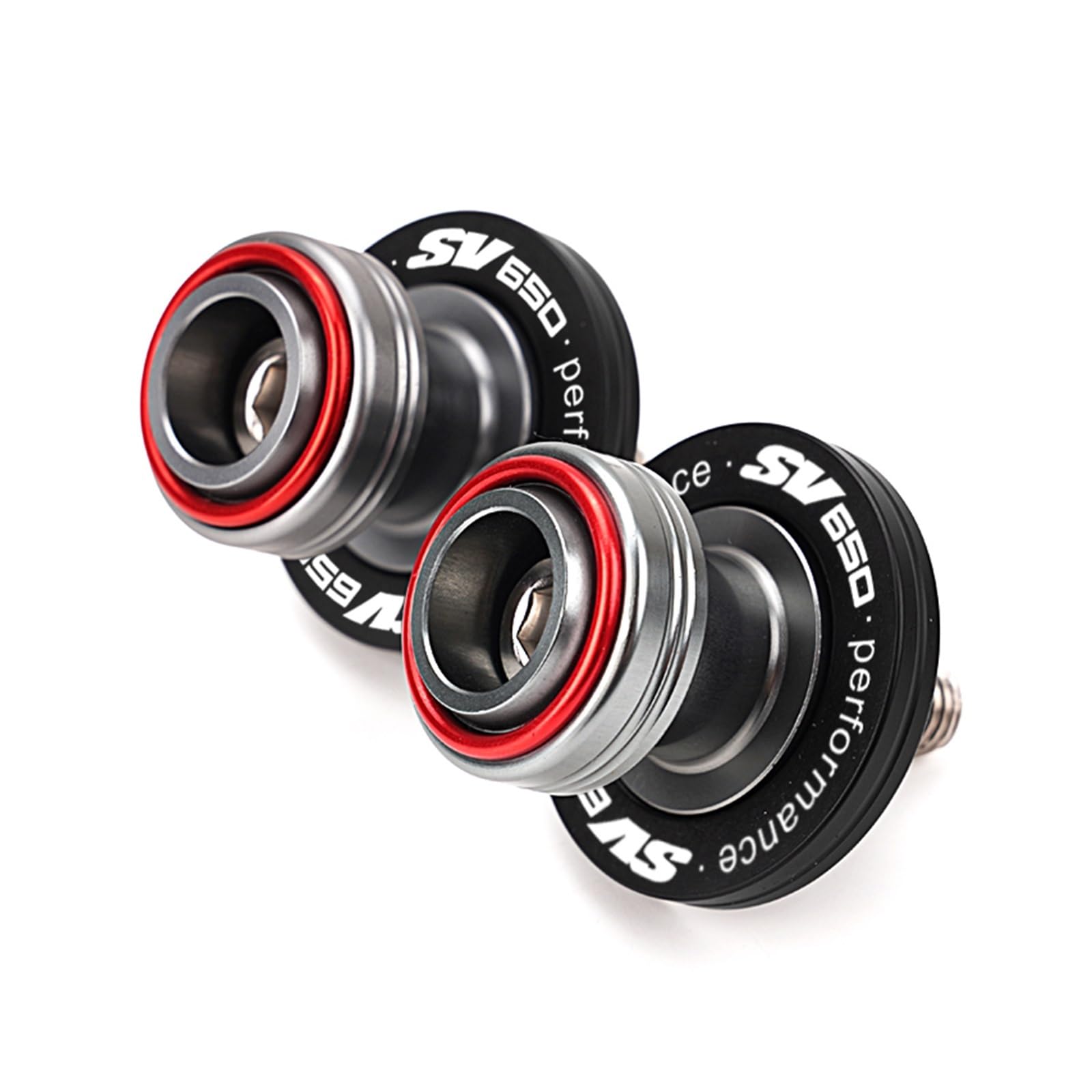 Motorcycle Rear Stand Swing Arm Spool Sliders for Suz@&uki SV650S S650X 1999-2026 M8 Swingarm Spools Slider Stand Screws&Tire Valve Caps(B-Red)