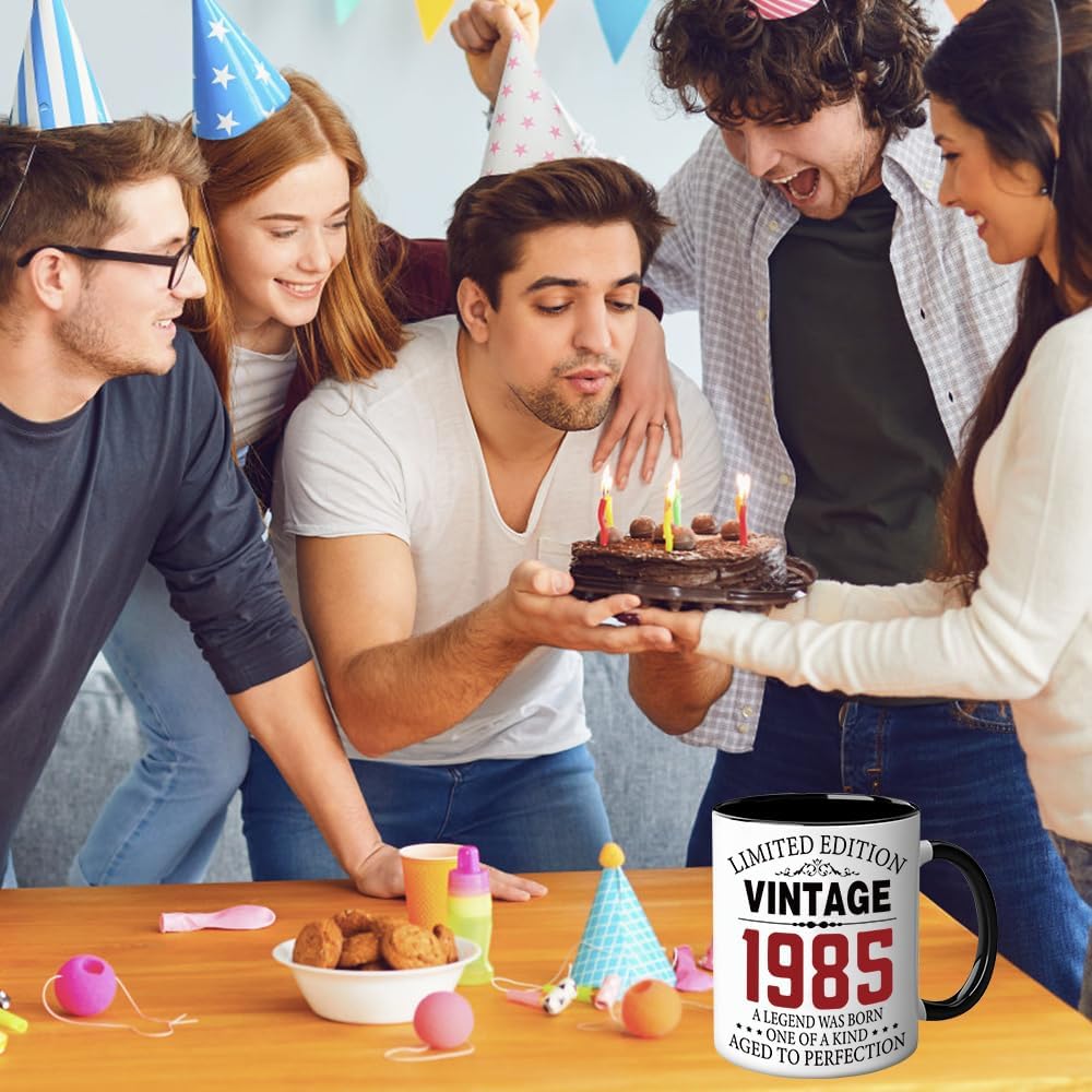 Quimoy 40th Birthday Gifts Women Men, 40 Year Old Gift, 1985 Birthday Gifts for Her Him, 40th Gift, 1985 Coffee Mug-11 Ounces - Image 6