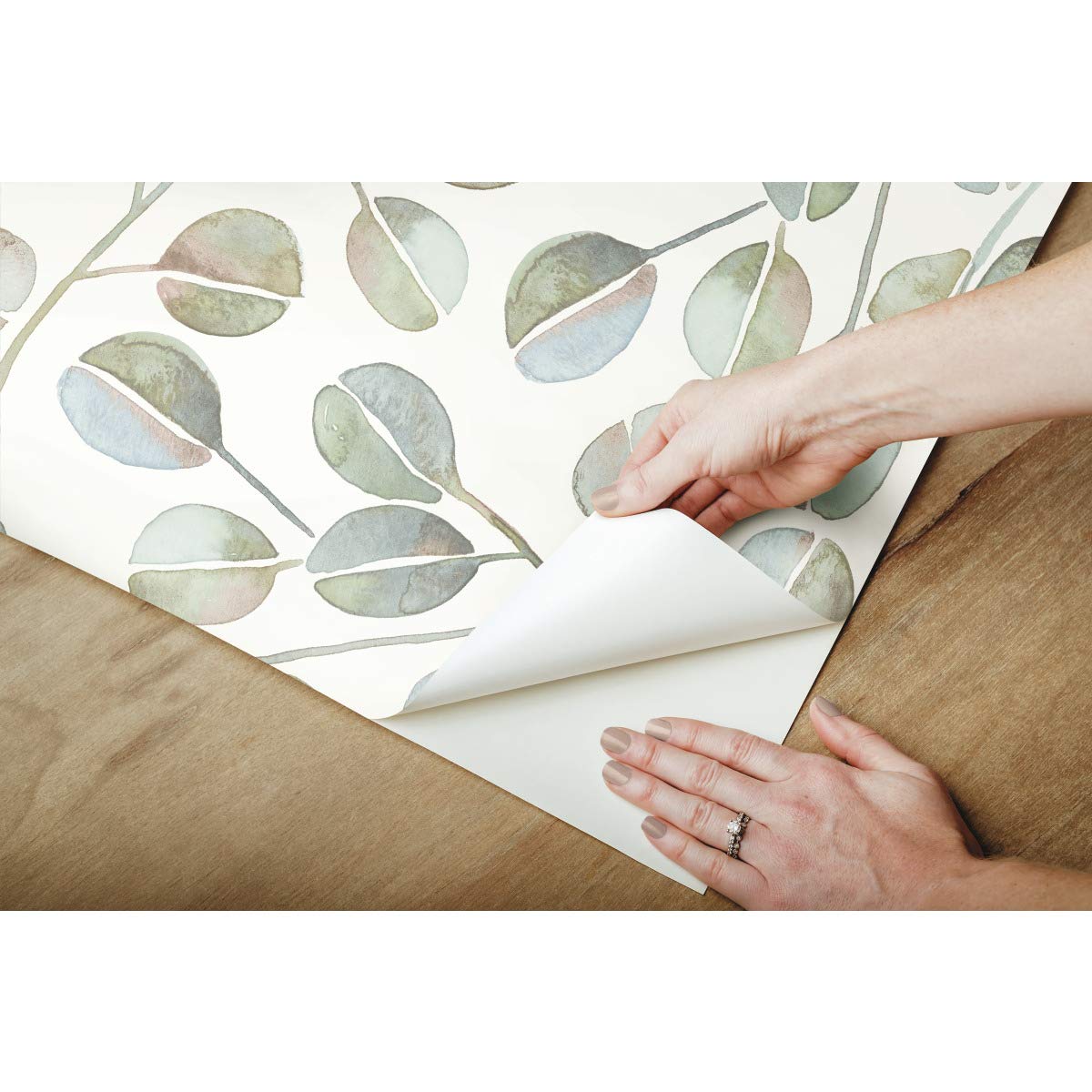 RoomMates RMK11629WP Cat Coquillette Eucalyptus Blue and White Peel and Stick Wallpaper, 52.1 x 502.9 cm - Image 4