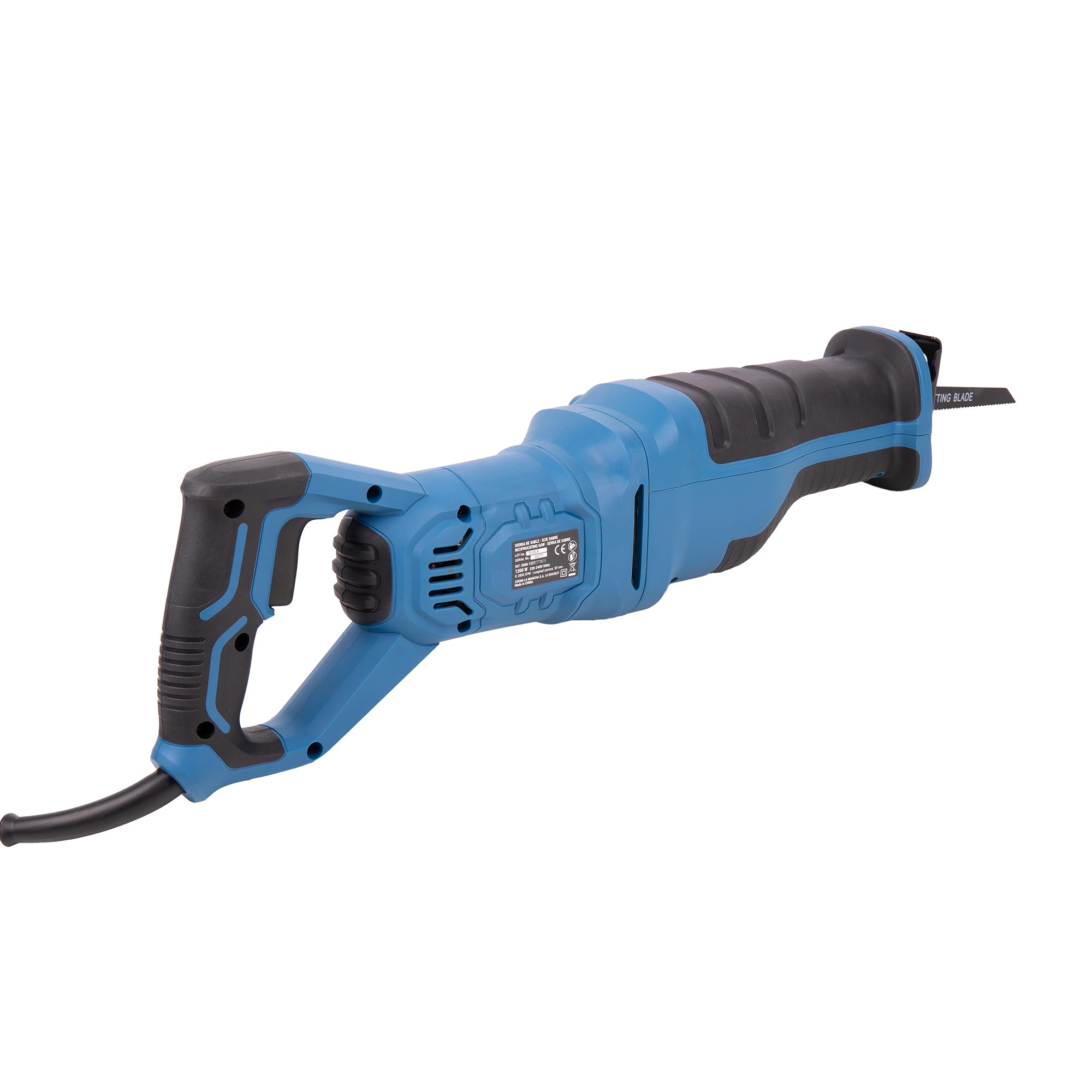 Cofan Sierra de sable con cable 1200 W, velocidad 2800 rpm, 30 mm, corte recto + 3 acciones pendulares, cambio de hoja sin herramientas, velocidad variable, 1 hoja de sierra incluida