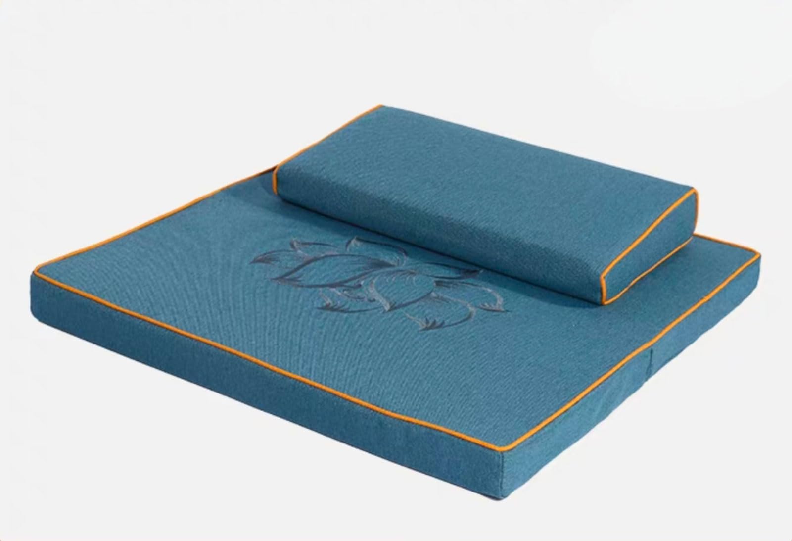 Coussin de méditation pour soulager le mal de dos avec tapis de yoga épais bleu