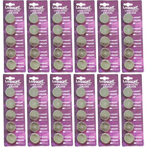 LOOPACELL 60 Pack CR2450 Battery 3V Lithium CR 2450 Cover