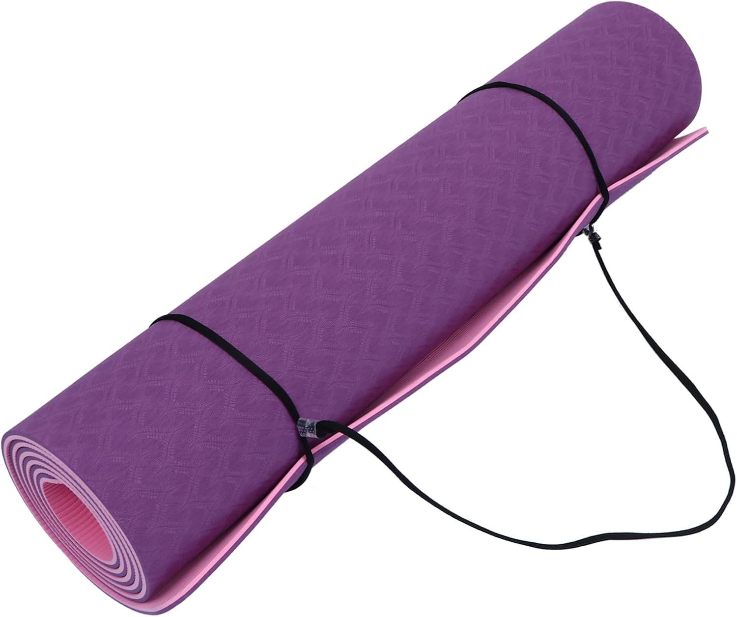 PRETYZOOM Non-slip Tpe Yoga Mat Double Color Fitness Pilates Exercise Pad for Home Lightweight Mat Suitable for Yoga Gymnastics Stretching