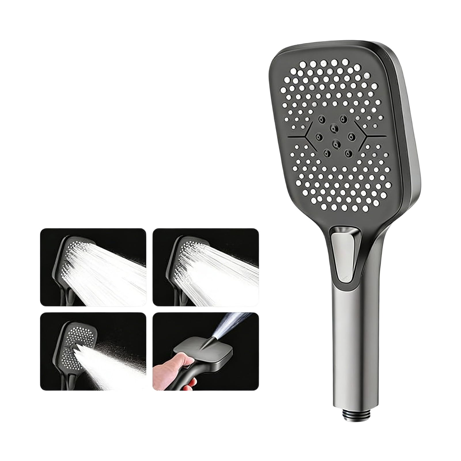 Pressure Shower Head Water Saving Showerhead with 4 Sprays Modes Large Flows Rainfalls Shower Quick Installation Pressure Boosting Head