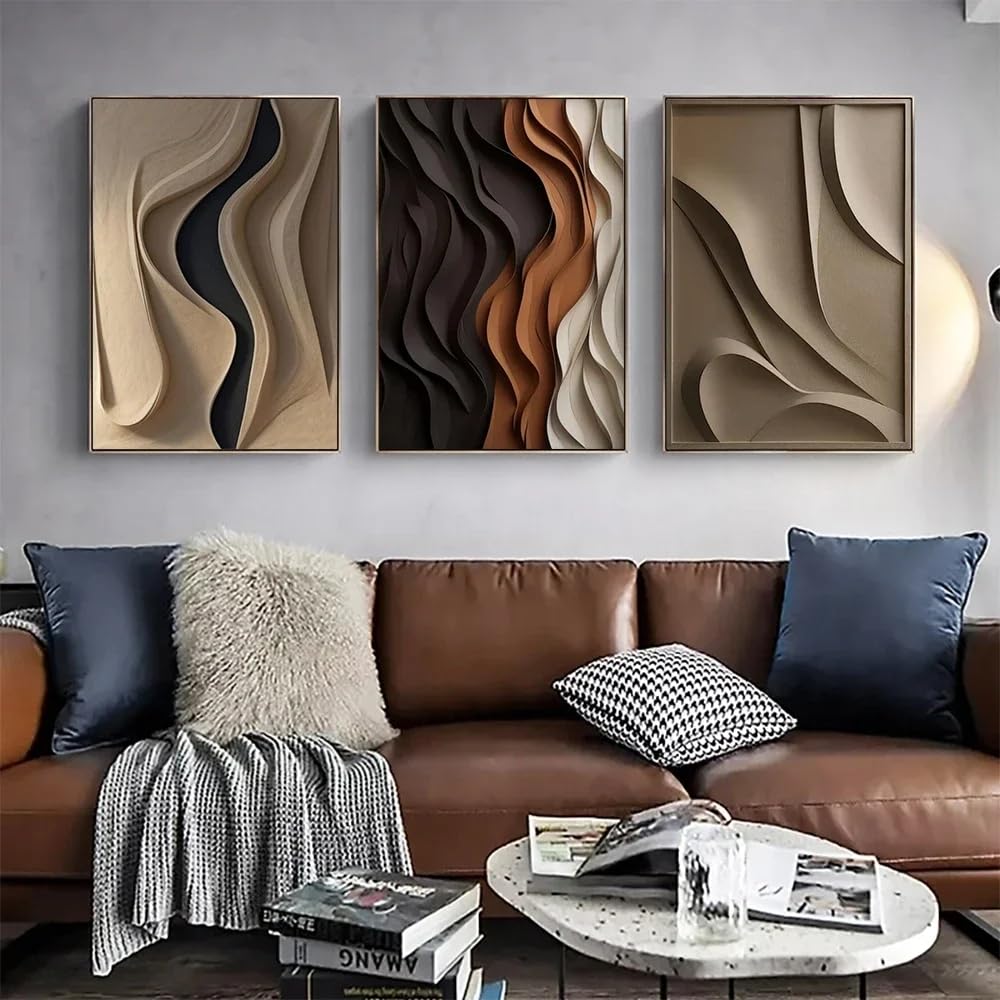 LMYSXAOZ Abstract Minimalist Wall Art, Modern Canvas Painting Posters Prints Bedroom Living Room Office Home Interior Decoration(50x75cm-3Pcs)