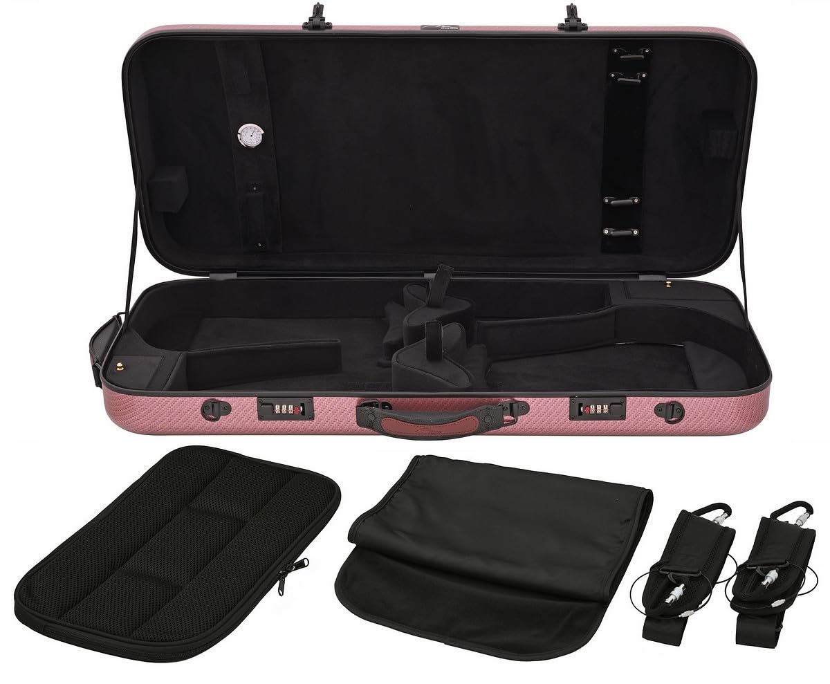 Doppelkoffer für Geige 4/4, Bratsche 36-43 Fiberglass Hybrid Special Rot M-case