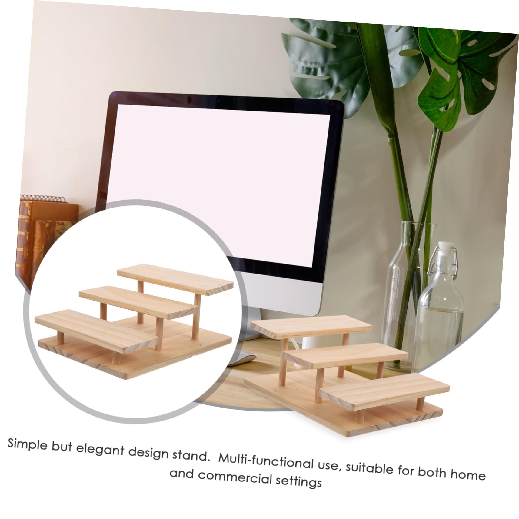 Levemolo Elegant Wood Display Stand Organize Sunglasses Eyeglasses and Action Figures