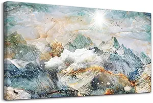 DZRWUBHS Large Size Abstract Canvas Wall Art For Living Room Decorations For Bedroom Office Wall Decor Abstract Mountain Wall Painting Framed Pictures Artwork Farmhouse Home Decor Art 30"X60"