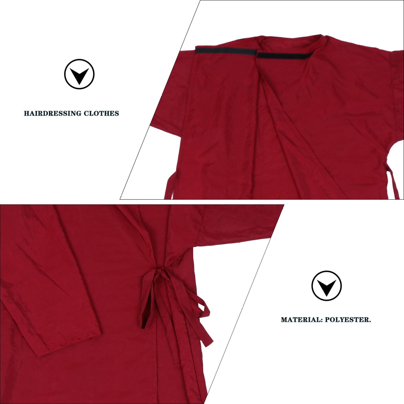 Capa de Peluquería Roja Ajustable para Cliente, Capa Profesional de Salón para Corte y Tinte, Tejido de Secado Rápido Adecuado para Spa y Uso Doméstico