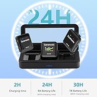 Vista 6 de Saramonic Blink M2 - Micrófono inalámbrico Lavalier para cámaras, grabación integrada, rango de 656 pies, duración de la batería de 12 horas