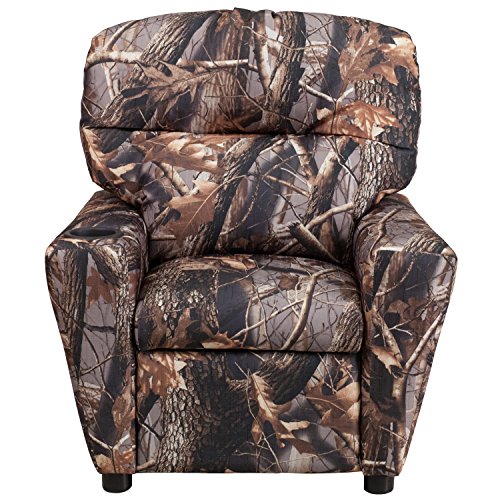 image for Flash Furniture Contemporary Camouflaged Fabric Kids Recliner with Cup