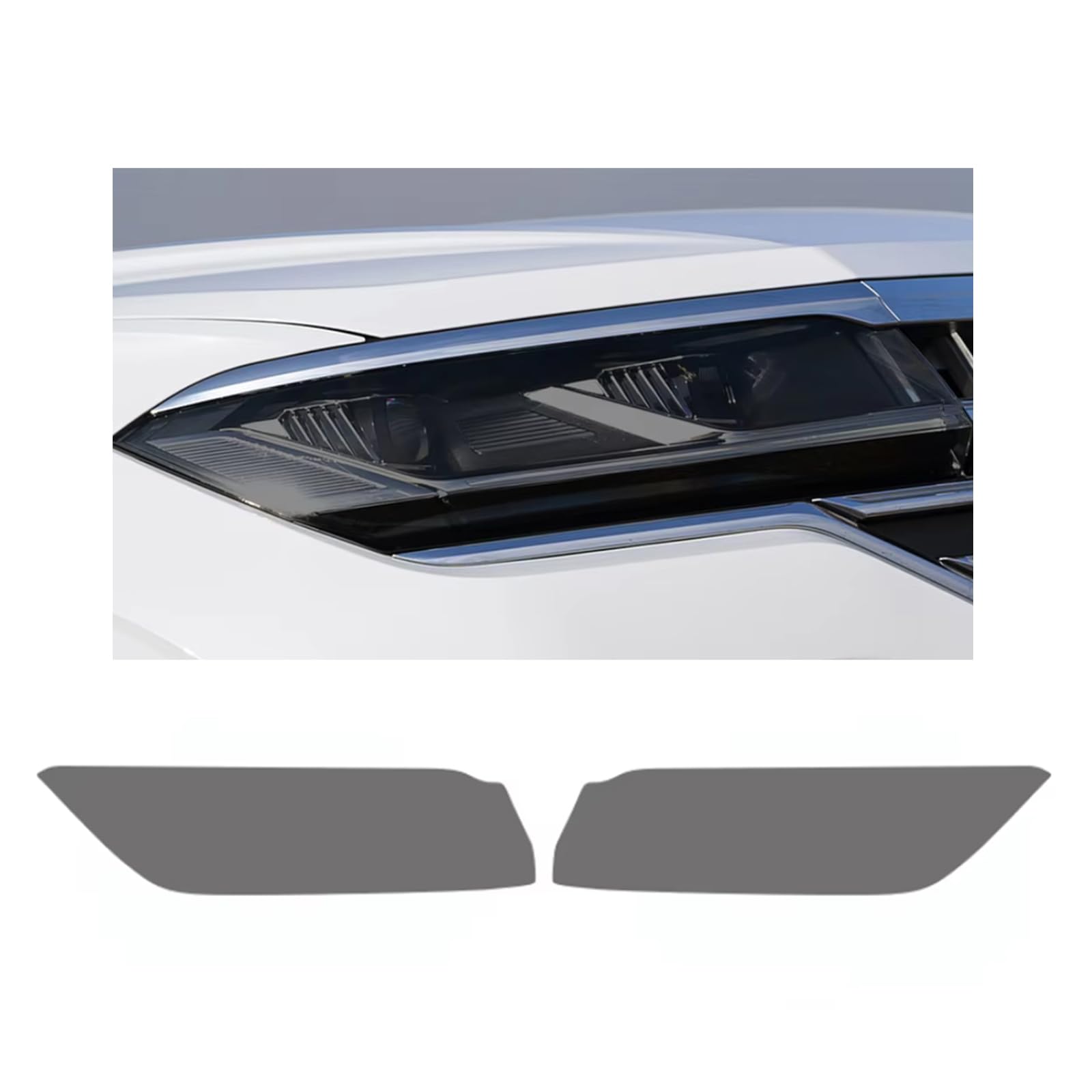 Headlight Film for VW Touareg CR 2019-2023, 1Set Transparent/Smoke Black Car Headlight TPU Protective Film