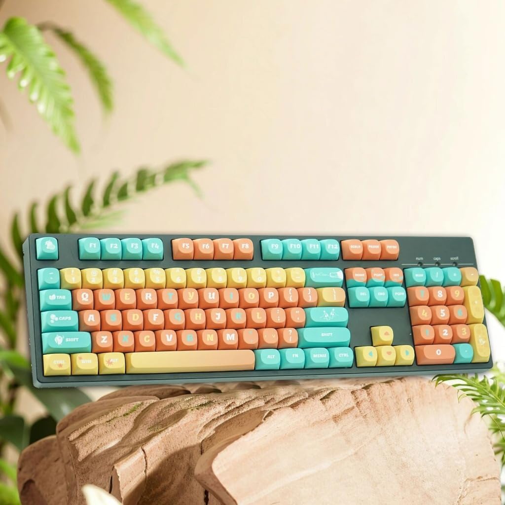 Ergonomic 131Key Orange Theme PBT Keycaps for Mechanical Keyboard Comfortable