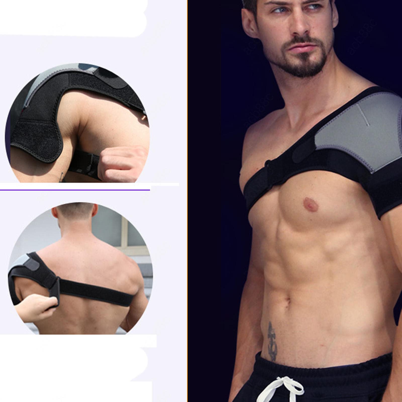 HAPPYNA Supporto Tutore Spalla Regolabile, Supporto Spalla Compressione Tutore Spalla Uomo Donna Cuscinetto a Pressione, Lacrima del Labbro, Braccio Congelato, ollievo dal Dolore Muscolare