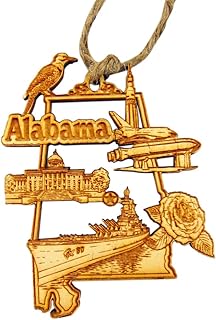 Westmon Works Alabama Ornament Wooden Christmas Tree State Decoration Handmade in The USA