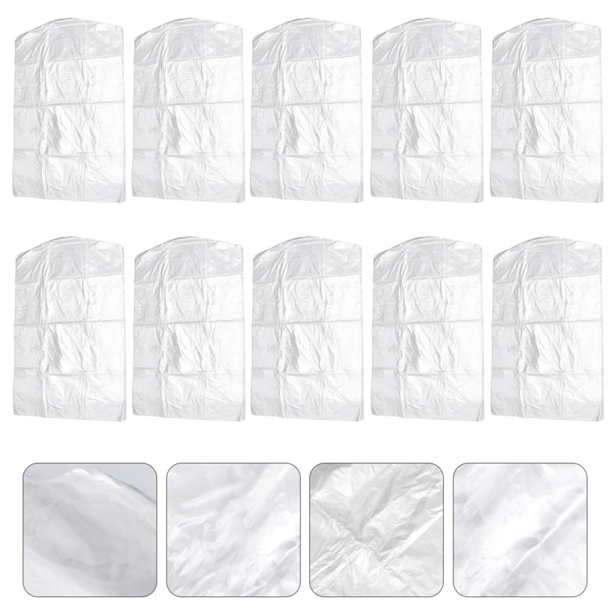 NOLITOY 50 Fundas para Ropa de Peva 60x150 Cm, Bolsas para Guardar Ropa, Fundas para Colgar Prendas, Protección contra Polvo para Trajes, Abrigos y Vestidos, Uso Doméstico y Tintorería