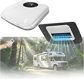 Ar-condicionado de Techo para Autocaravana e Veículo de Camping de 12V e 8000 BTU, Fácil de Instalar, Ideal para Motorhomes, Caminhões, Autocaravanas de Camping, Furgonetas Autocaravanas, Remolques