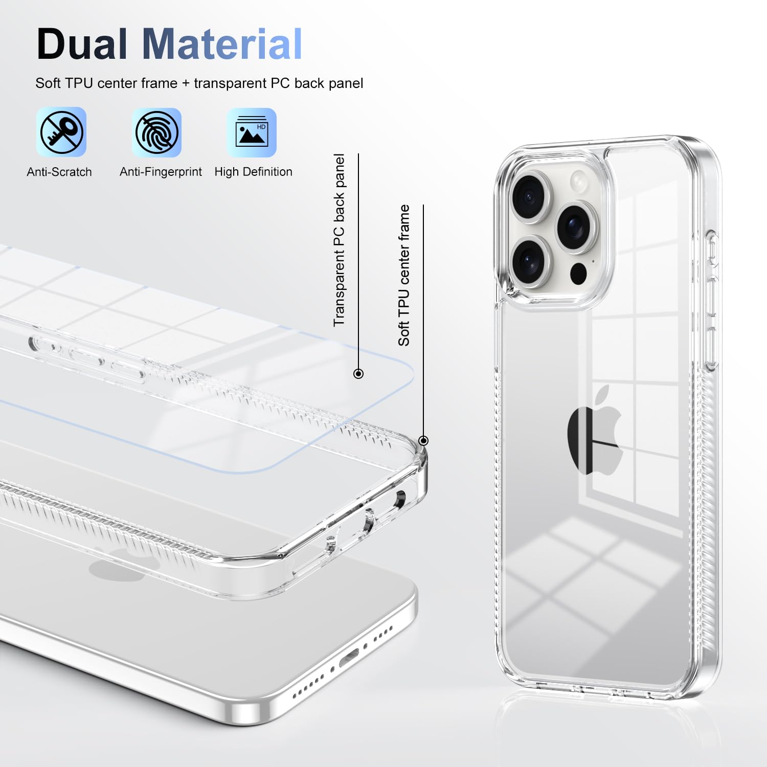 XINYEXIN Trasparente Cover per Xiaomi Redmi Note 12 4G, Custodia per