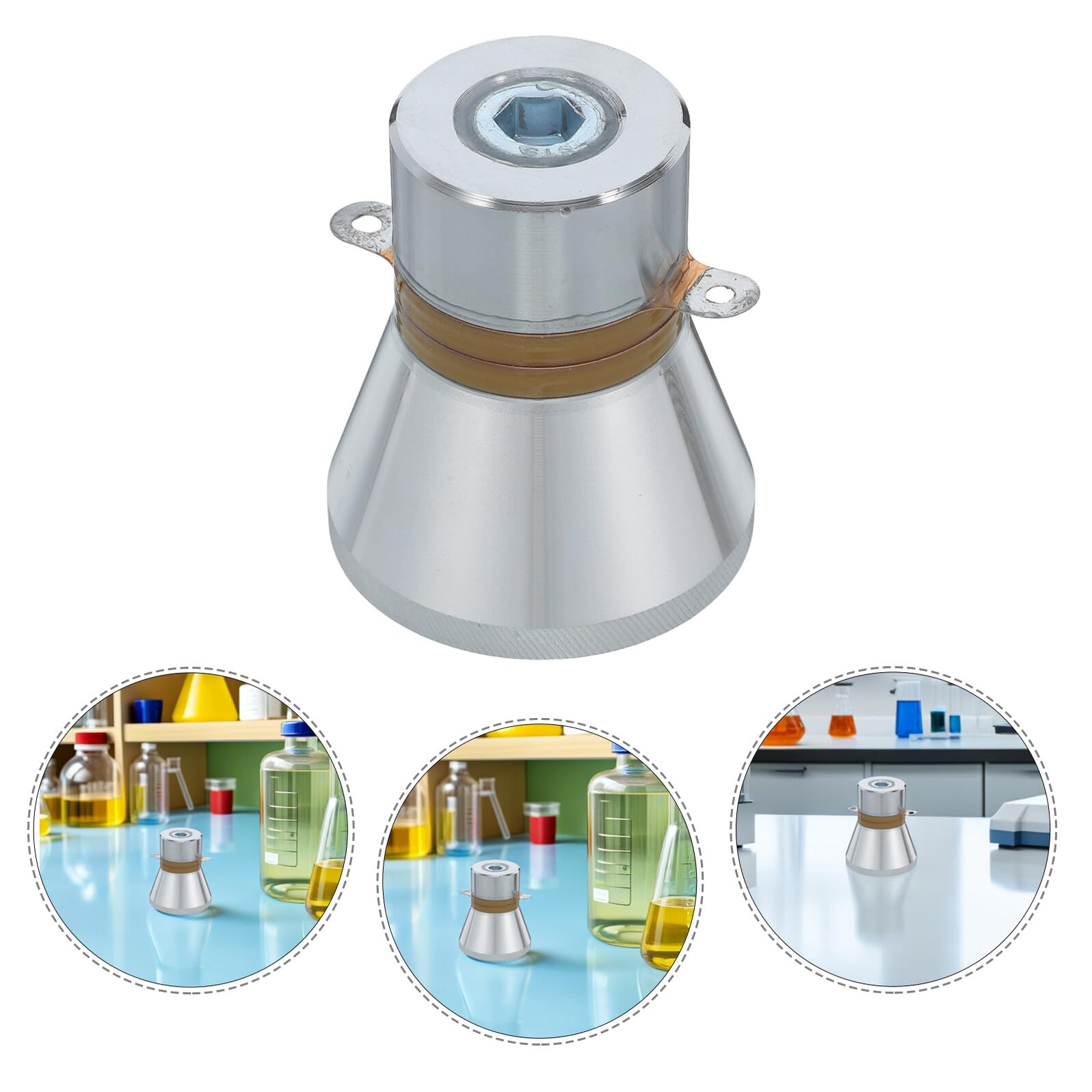 NUOBESTY Testa ad Ultrasuoni per Pulizia Industriale e Domestica, Design Salvaspazio in Ferro, Frequenza 28khz, Potenza 60w, Ergonomica per Attrezzature da Laboratorio e Gioielli