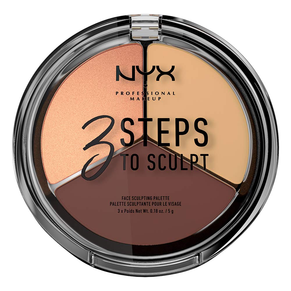 NYX PROFESSIONAL MAKEUP 3 Steps to Sculpt Face Sculpting Palette, Medium 03