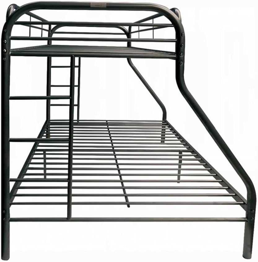 HomeStock Eclectic Elegance Twin XL Over Queen Bunk Bed Space Saving Modern Frame for Shared Bedrooms or Guest Spaces Black