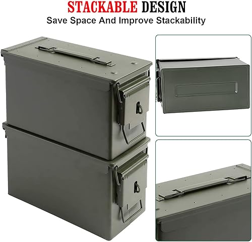 Miniatura 4 de Caja de municiones de acero con kit de bloqueo soldado y cerradura de combinación, caja de municiones de metal militar M2A1 para caja de