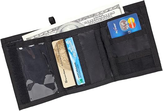 Chameleon Trifold Men's Nylon Wallet-Military Tactical Men Wallets- ID Card Holder - Canvas Thin Front Pocket Travel Wallet-Coin Zipper Pocket