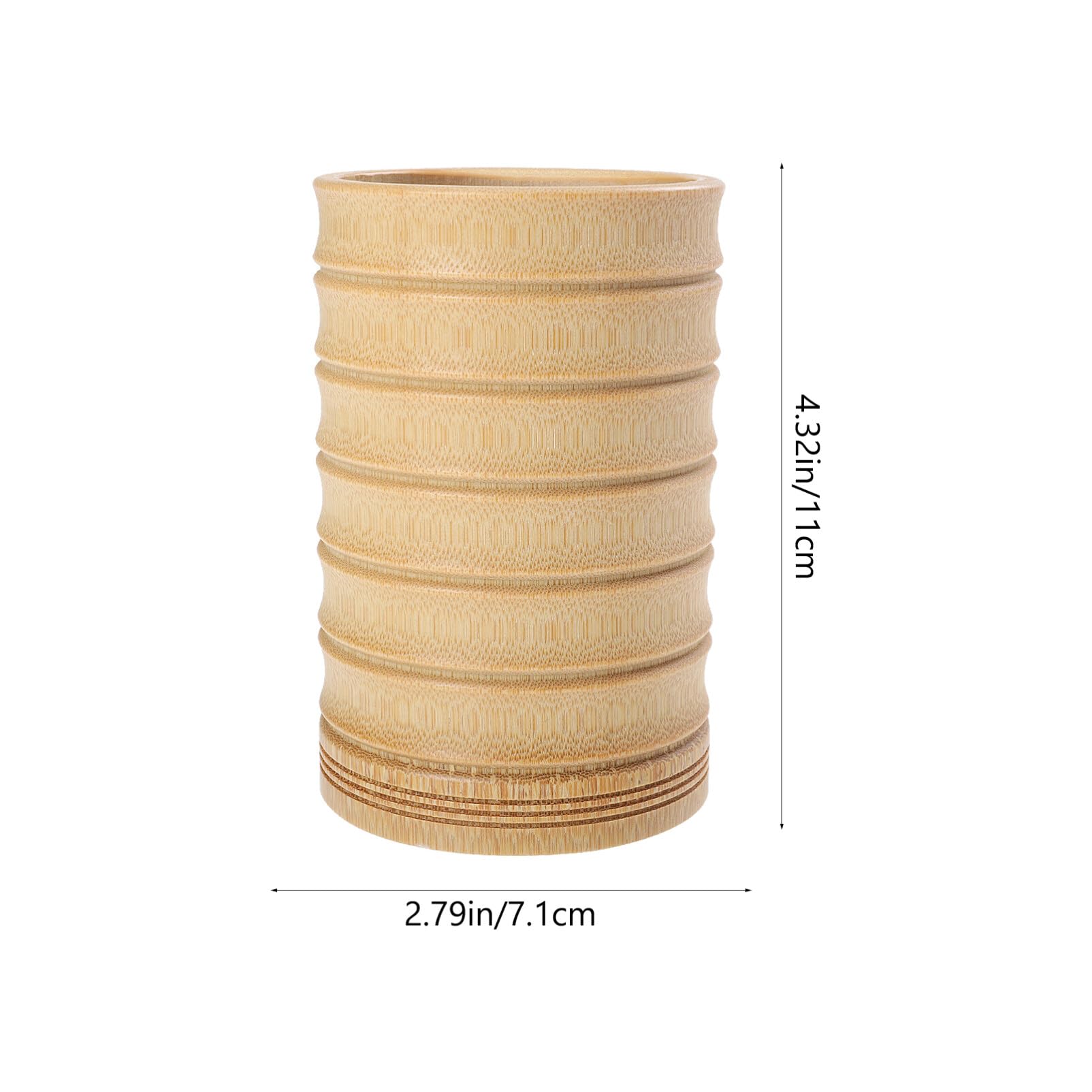 Housoutil Acacia Wood Utensil Holder for Kitchen Counter, 4.32 x 2.79 Inch, Large Cooking Utensil Holder, Kitchen Utensil Organizer for Countertops Spoons Skimmer Cooking Tools Straws